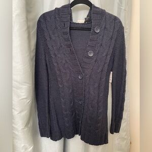 Navy blue large cardigan with hood NWT!
